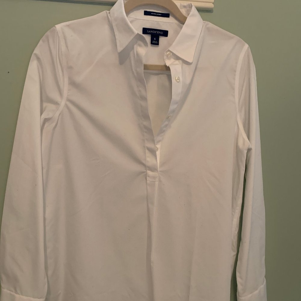 NWOT Lands End supima cotton tunic popover blouse